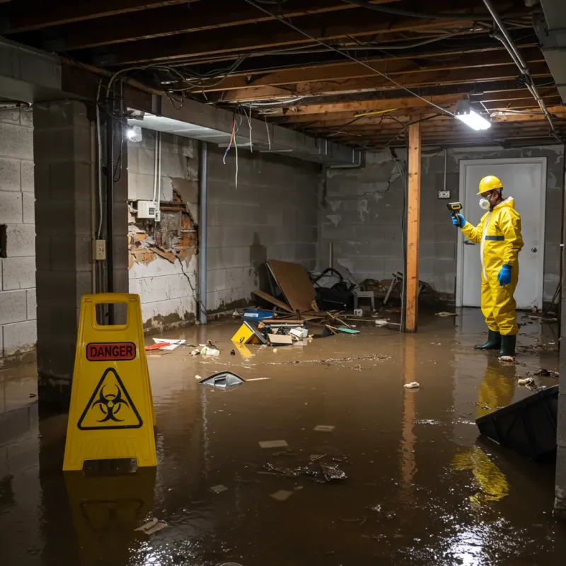 Flooded Basement Electrical Hazard in Converse, IN Property